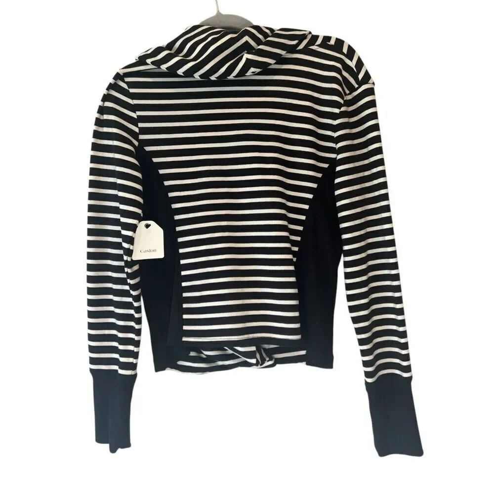 Caslon NWT Sz M Striped Full Zip Sweater